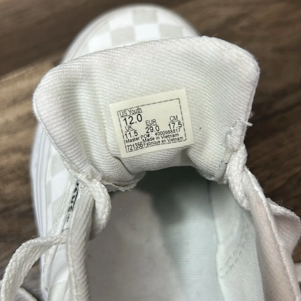 Vans Kids White Checkered Sneakers